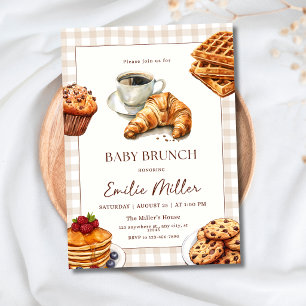 Café da Manhã de Bebê Convite de Chá de Bebê Crois
