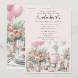 Café da Manhã Nupcial com Convite Rosa