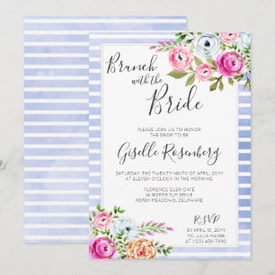 Café da Manhã Tardio com a Noiva Convite Floral Mo