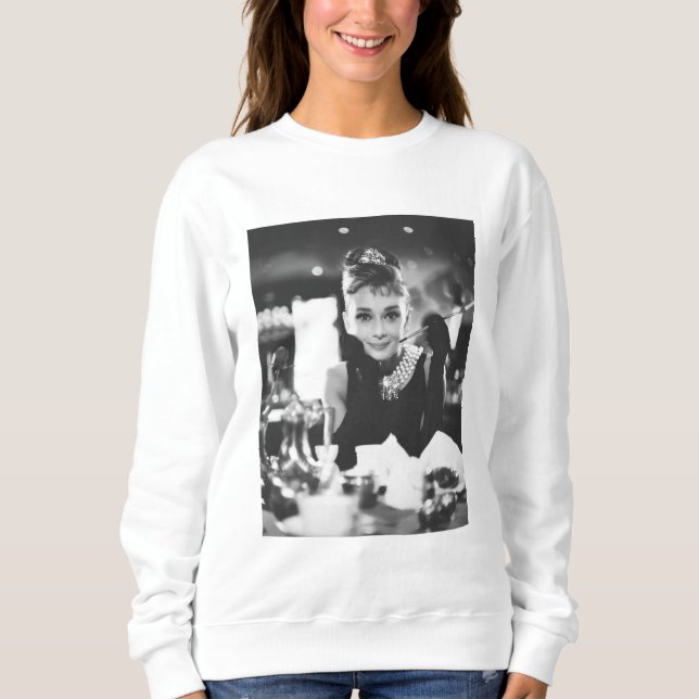 Café da Tiffany - Suéter branco confortável femini (Frente)