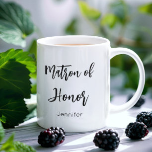 Café Dama de Honra Caneca de Casamento Preta Branca