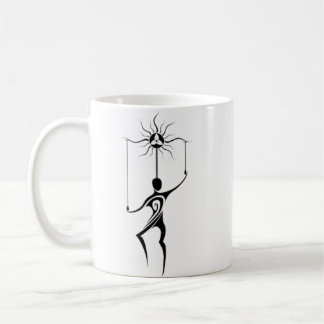 Café Dança à música de sua caneca da alma
