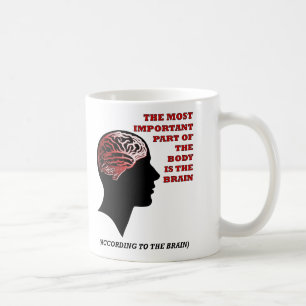 Café De acordo com a Caneca Divertida do Cérebro