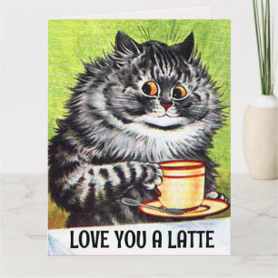 CAFÉ DE ANIVERSÁRIO GATO ARTE AMOR GRANDE CARTÃO C