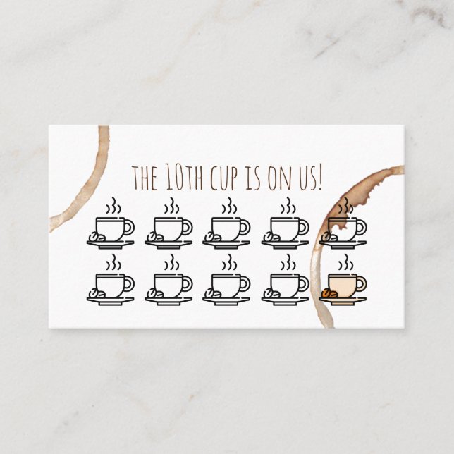 café de café com cartão de fidelidade (Frente)