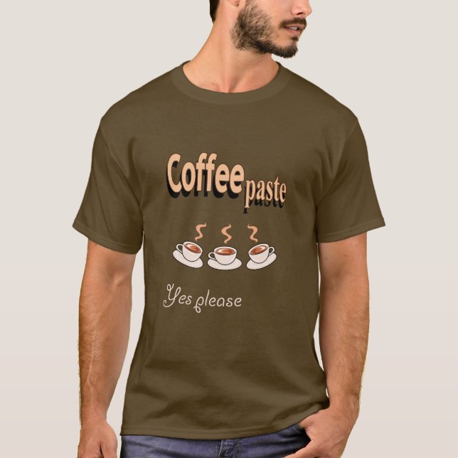 Café de camisa masculina Pasta café Engraçado (Frente)