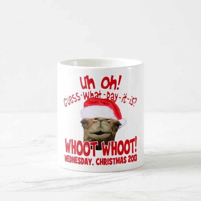 Café De corcunda do dia do camelo do Natal caneca 2013 (Centro)