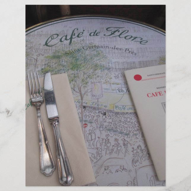 Cafe de Flore, Paris, França - Place Setting, Menu (Frente)