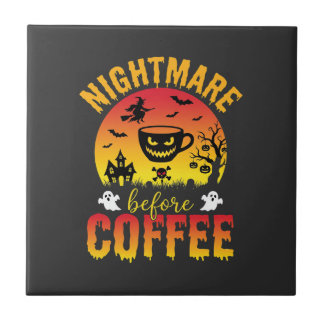 Café de Halloween Pesadelo Antes do Café Assustado