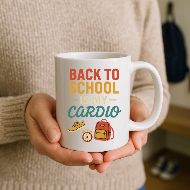 Café De volta à escola é minha caneca de cardio; pais e (Criador carregado)