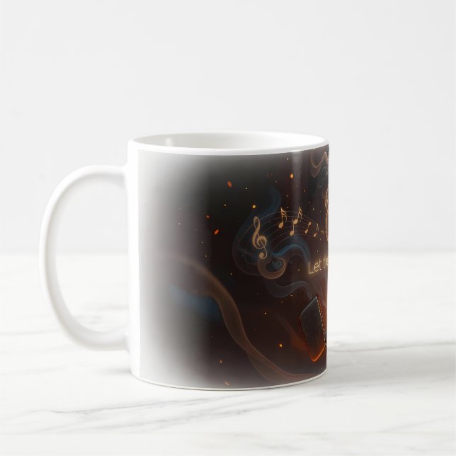 Café 🎸 Deixe a Música Subir Caneca de Guitarra de Cham (Esquerda)