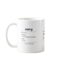 desculpe – definição de caneca de frase comum cana