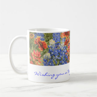 Café Desejos do aniversário! Caneca dos Wildflowers de