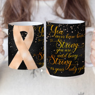 Café Desenho de Caneca com Fita de Conscientização sobr