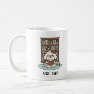 Café Desenho de Caneca de Leitura de Cachorrinho Poodle