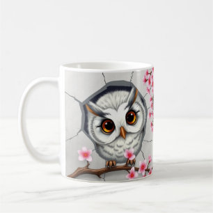 Café Desenho de envoltório de caneca com fuco de coruja