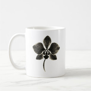 Café Desenho De Linha Orquídea - Caneca Botânica