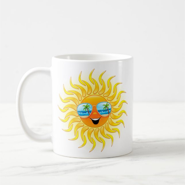 Café Desenhos animados de Sun do verão com caneca dos (Esquerda)