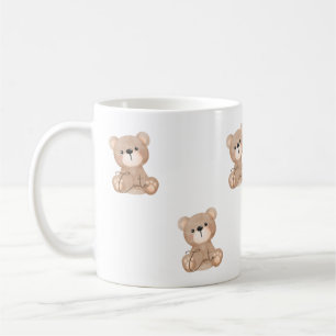 Café Design de Aquarela de Urso Cinto - Caneca Simples