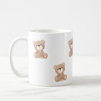 Café Design de Aquarela de Urso Cinto - Caneca Simples