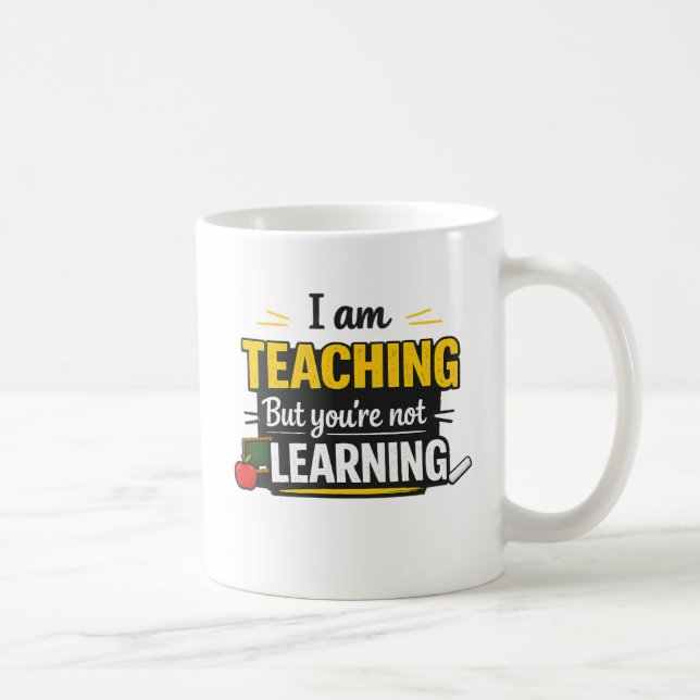 Café Design de Caneca com Citação Divertida de Professo (Direita)