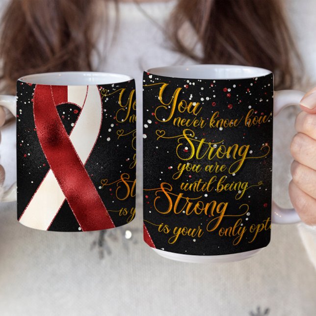 Café Design de Caneca com Fita de Conscientização Verme (Criador carregado)