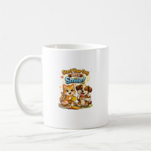 Café Design de Caneca de Gatinho e Cachorrinho Fofos