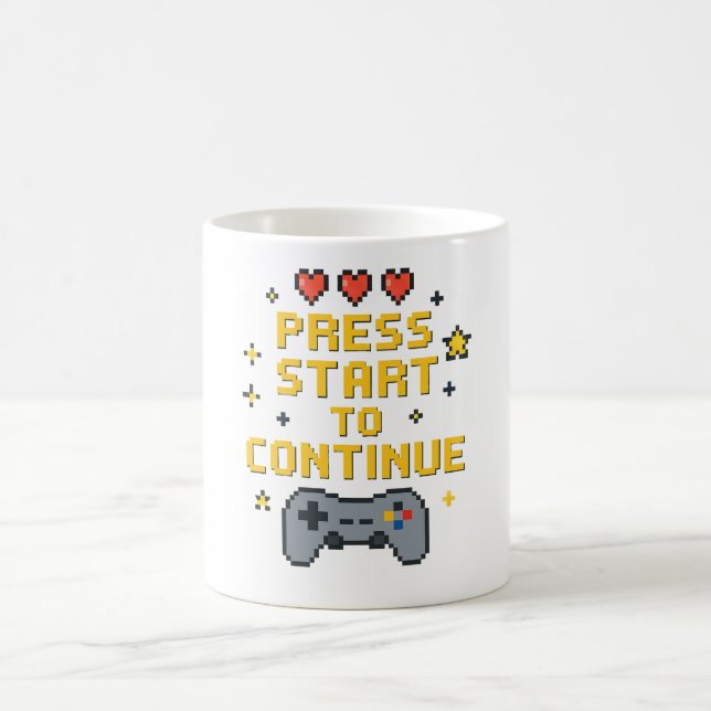 Café Design de Caneca de Jogos com Arte de Pixel Retro (Centro)