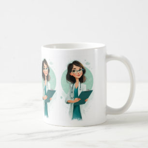 Café Design de Caneca de Médica Amigável Feminina