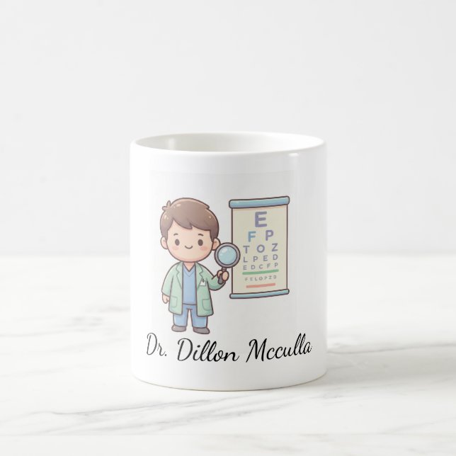 Café Design de Caneca de Optometrista de Desenho Animad (Centro)