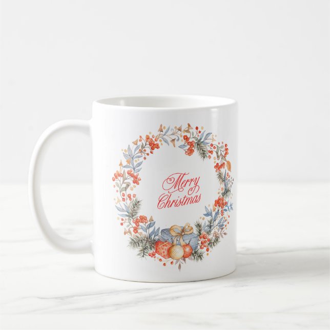 Café Design de caneca e copos de Natal felizes (Esquerda)