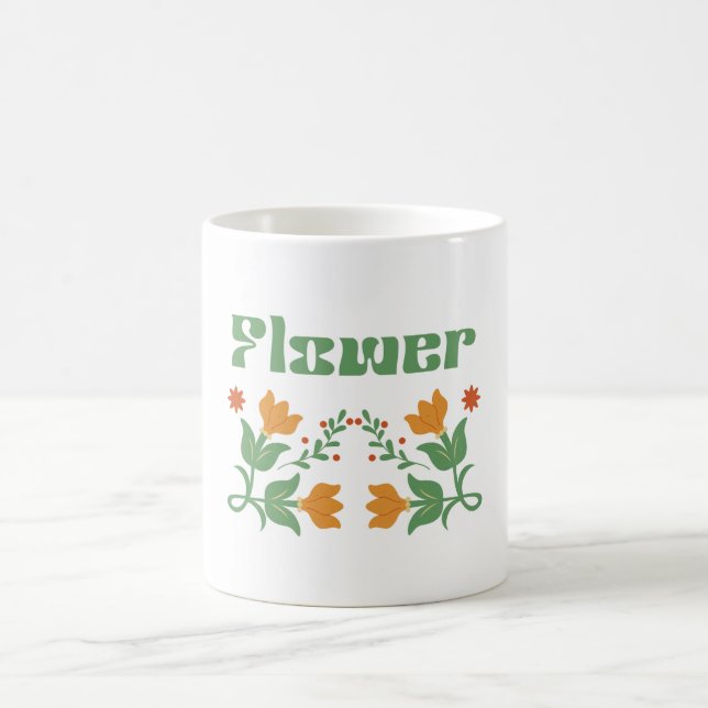 Café design de caneca floral “Flor” (Centro)