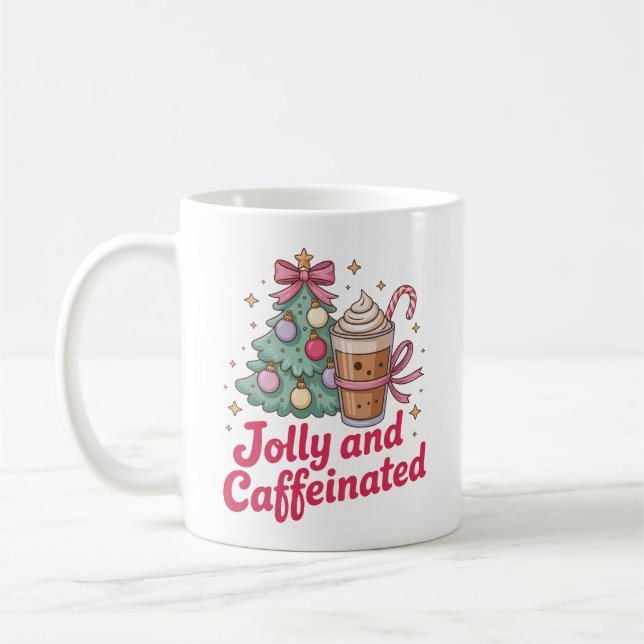 Café design de caneca personalizada alegre e cafeinada (Esquerda)