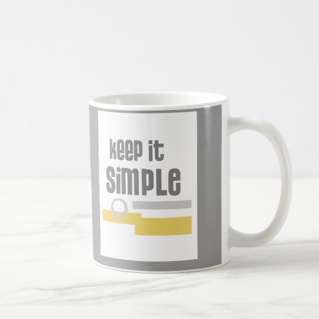 Café design de texto de caneca Mantenha-a cinza simples (Direita)