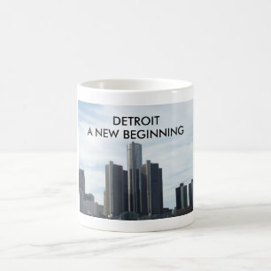 Café Detroit uma caneca de começo nova do branco 11oz