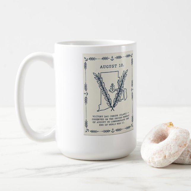 Café Dia da Vitória de Rhode Island | Caneca Comemorati (Com Donut)