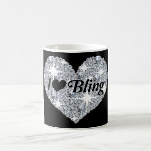 Café Diamante de faísca Faux Eu adoro a caneca de desi
