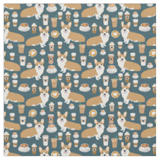 Café do Corgi - tecido do cão