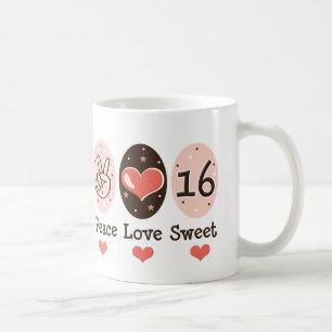 Café Doce do amor da paz caneca de dezesseis