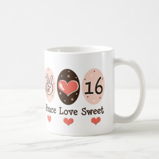 Café Doce do amor da paz caneca de dezesseis