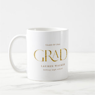 Café dourada escrivão elegante formando caneca de caf