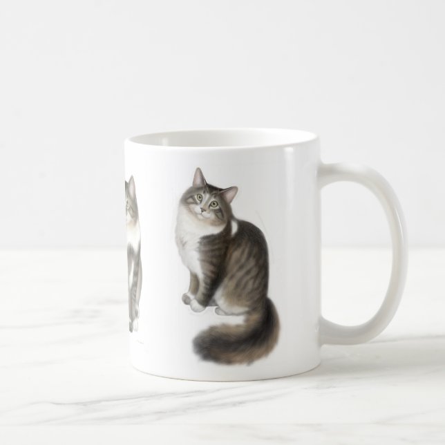 Café Duffy a caneca do gato de racum de Maine (Direita)