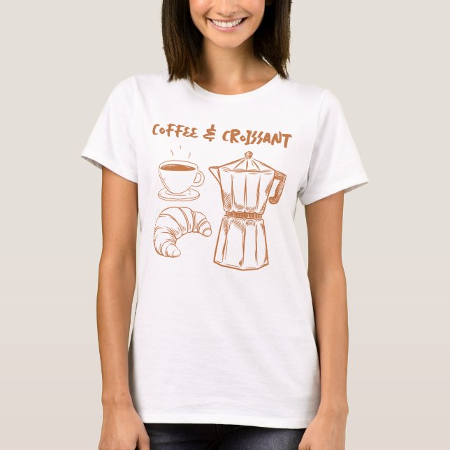 Café e camiseta croissant (Frente)