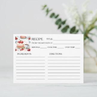 Café e Cartão de Receita de Bolo de Cereja