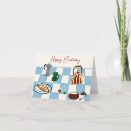 Café e chá Cartão de aniversário feliz
