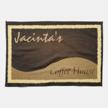 Café e Creme Ondas Cozinha Costura Tea Toalha