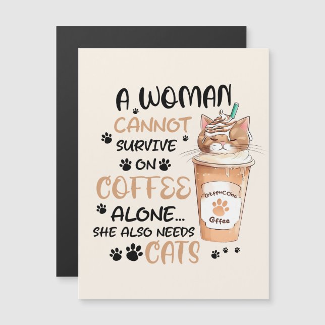 Café e Gatos - Arte Kawaii Cute (Frente/Verso)