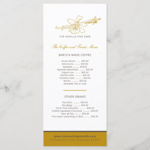 Café e menu bolo de café com flor de vara de bau