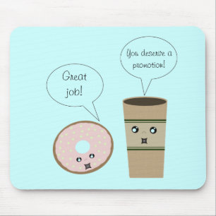 Café e Mousepad de Rosquinha complementares