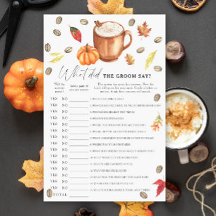 Café e Pumpkin Bridal O que o noivo disse